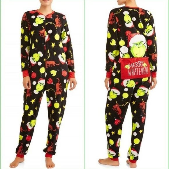 Dr Seuss Other - New Grinch Pajamas Onesie One Piece Drop Seat